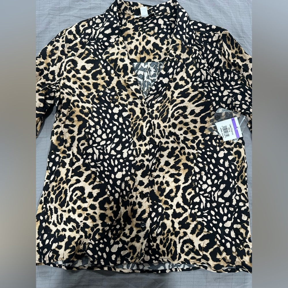 Topshop Animal Print Blouse US Size 4